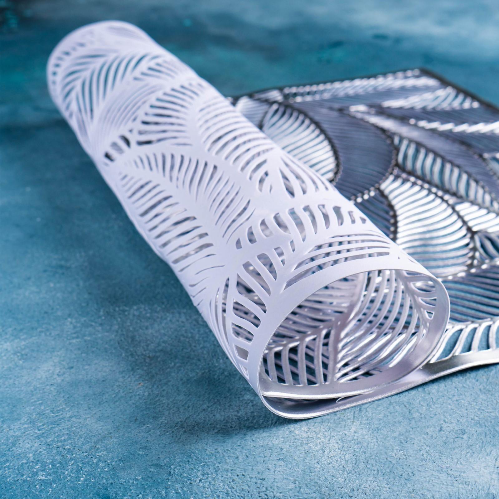 Салфетка сервировочная на стол «Листопад», 45×30 см, цвет серебряный