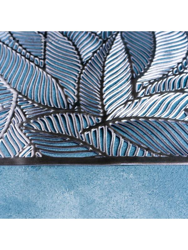 Салфетка сервировочная на стол «Листопад», 45×30 см, цвет серебряный