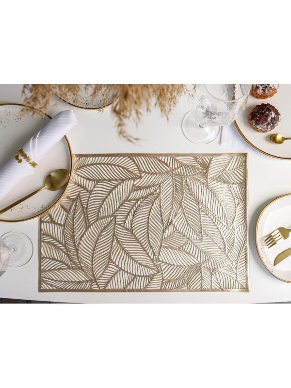 Салфетка сервировочная на стол «Листопад», 45×30 см, цвет золотой / 1 шт.