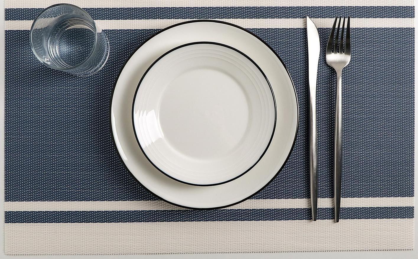 Салфетка сервировочная на стол «Дорога», 45×30 см, цвет синий