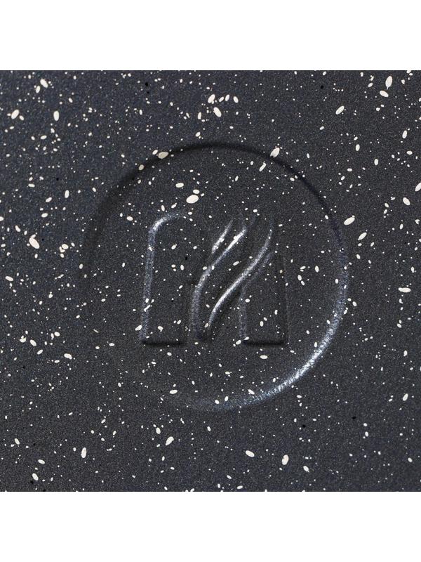 Сковорода «Гранит ВОК», d=28 см, стеклянная крышка, антипригарное покрытие, цвет тёмно-серый