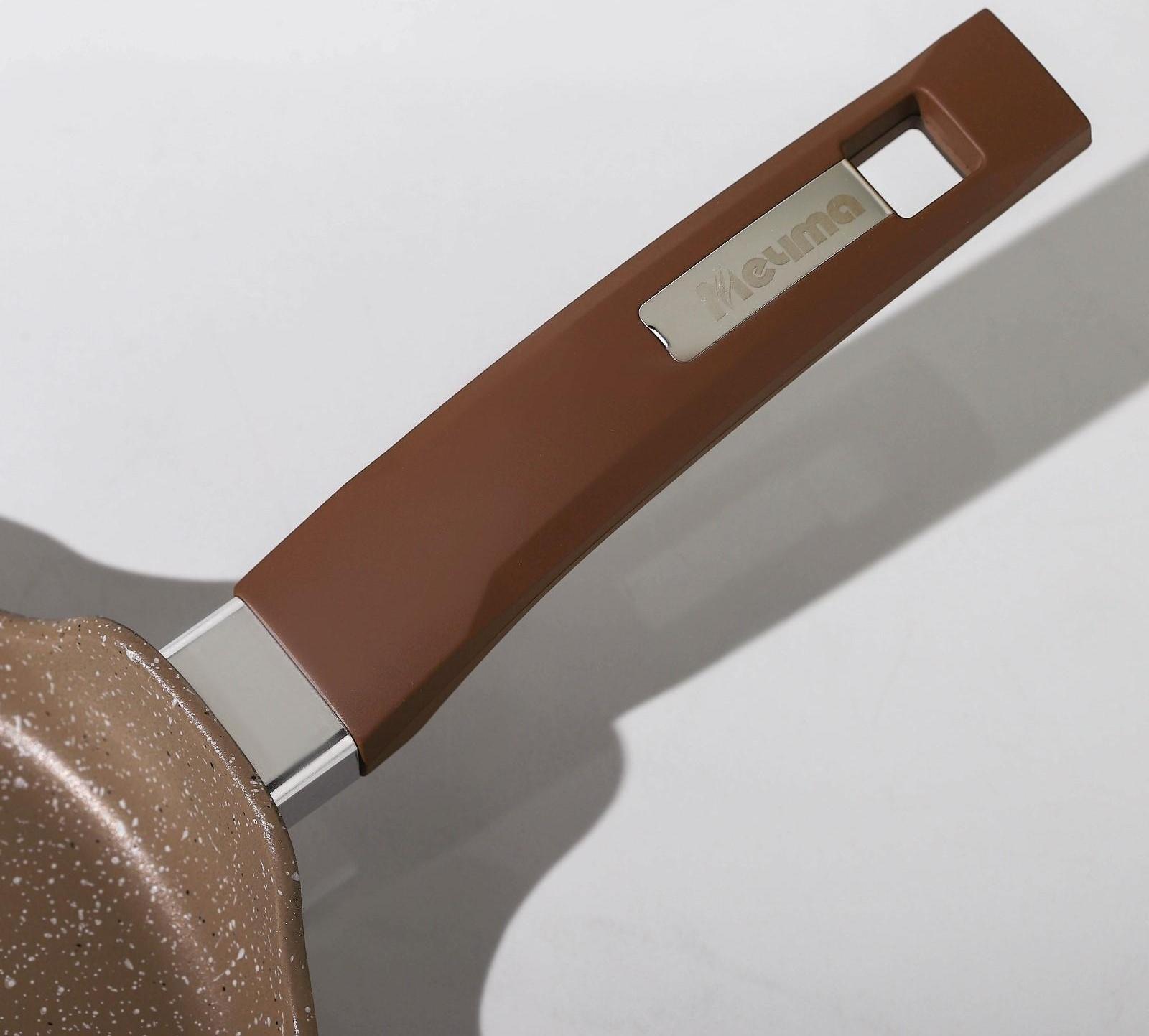 Сковорода блинная «Гранит Brown», d=22 см, пластиковая ручка, антипригарное покрытие, цвет коричневый