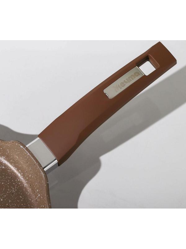 Сковорода блинная «Гранит Brown», d=22 см, пластиковая ручка, антипригарное покрытие, цвет коричневый