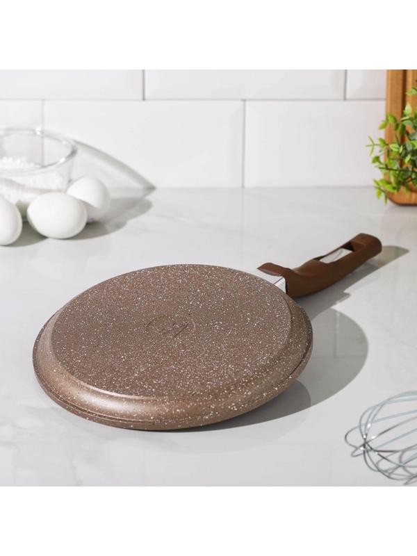Сковорода блинная «Гранит Brown», d=22 см, пластиковая ручка, антипригарное покрытие, цвет коричневый