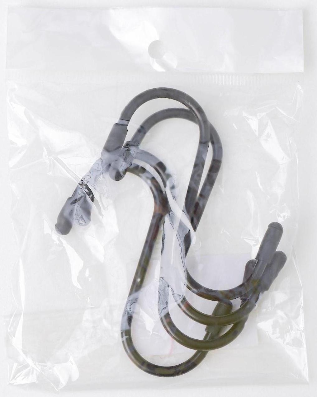 Набор крючков для рейлинга, d=3 см, 7 см, 4 шт, цвет чёрный