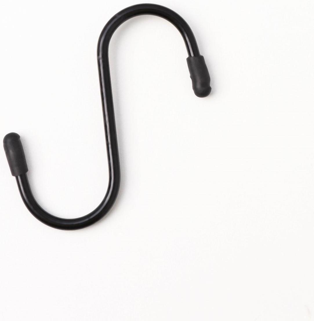 Набор крючков для рейлинга, d=3 см, 7 см, 4 шт, цвет чёрный