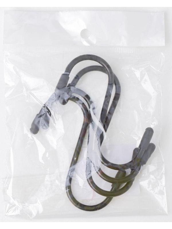 Набор крючков для рейлинга, d=3 см, 7 см, 4 шт, цвет чёрный