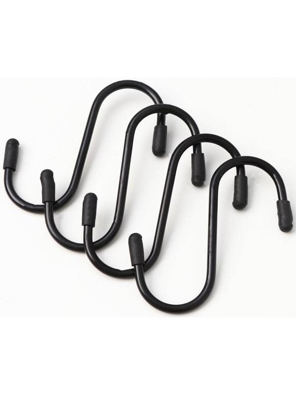 Набор крючков для рейлинга, d=3 см, 7 см, 4 шт, цвет чёрный