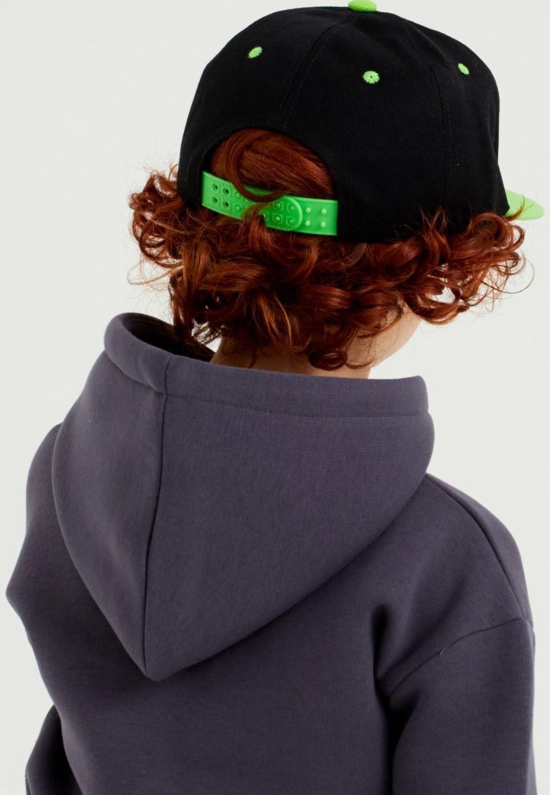 Бейсболка с прямым козырьком для мальчика MINAKU, размер 56, цвет чёрный/зеленый