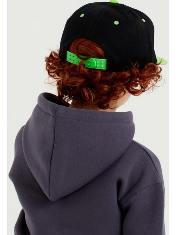 Бейсболка с прямым козырьком для мальчика MINAKU, размер 56, цвет чёрный/зеленый