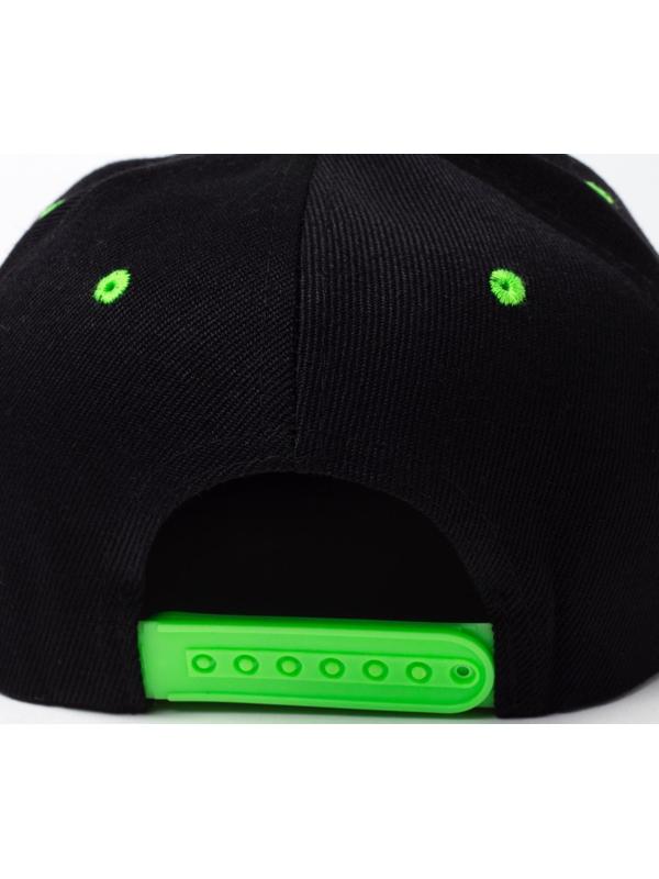 Бейсболка с прямым козырьком для мальчика MINAKU, размер 56, цвет чёрный/зеленый