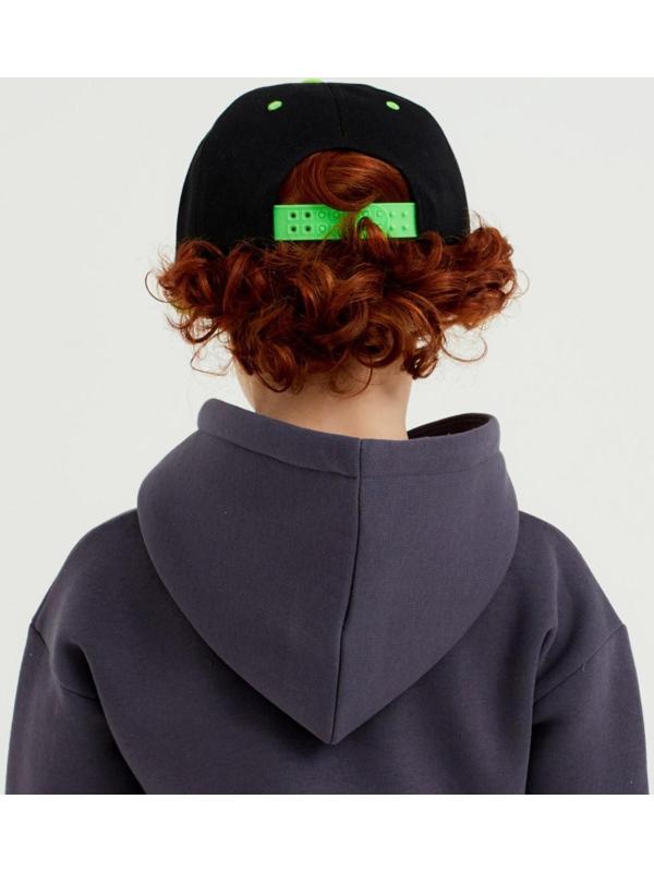 Бейсболка с прямым козырьком для мальчика MINAKU, размер 56, цвет чёрный/зеленый