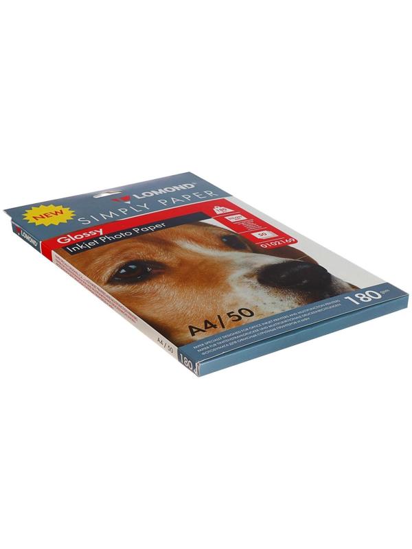 Фотобумага для струйной печати А4, 50 листов LOMOND, 180 г/м2, односторонняя, глянцевая (0102169)