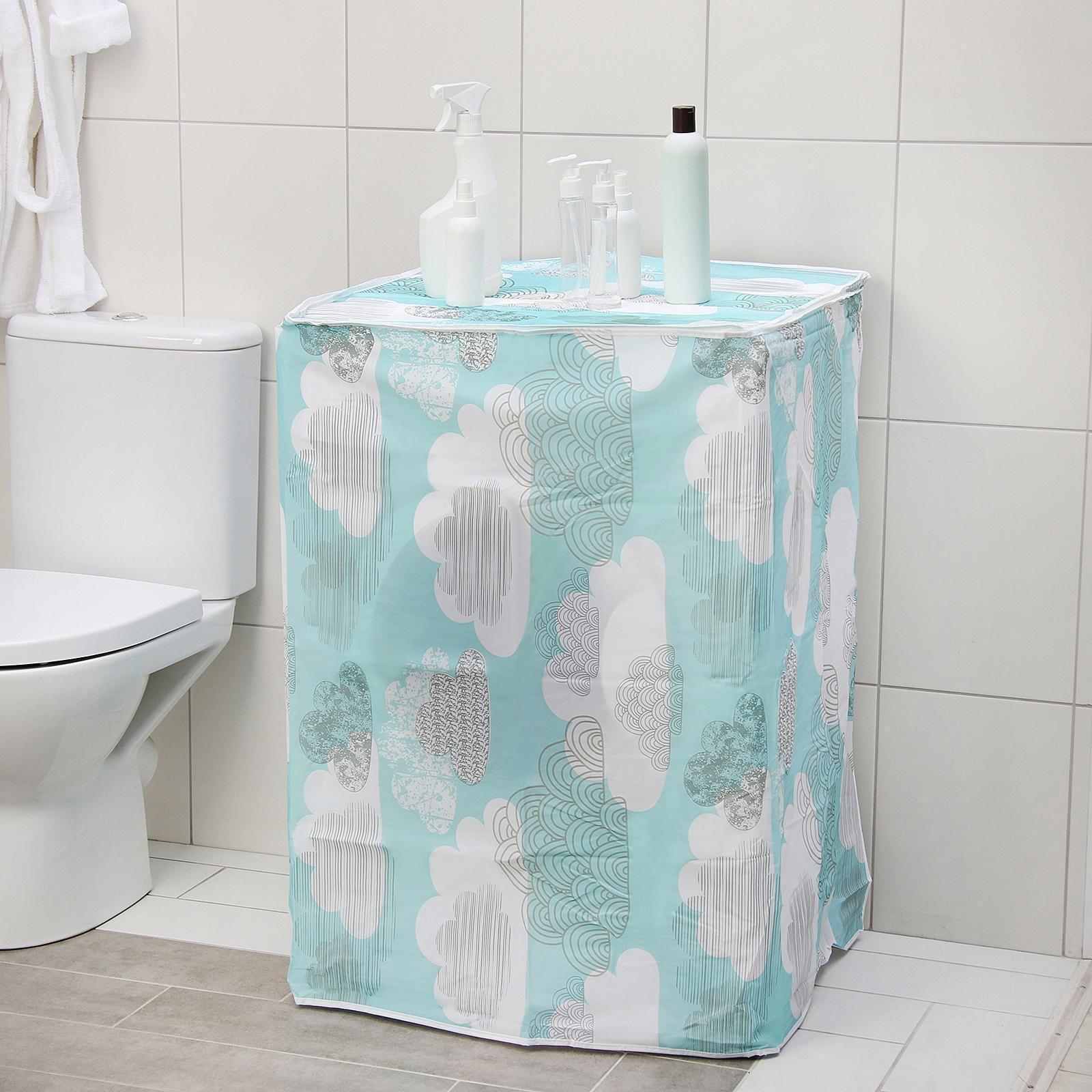 Чехол для стиральной машины с вертикальной загрузкой Доляна, 60×55×82 см, PEVA, цвет МИКС