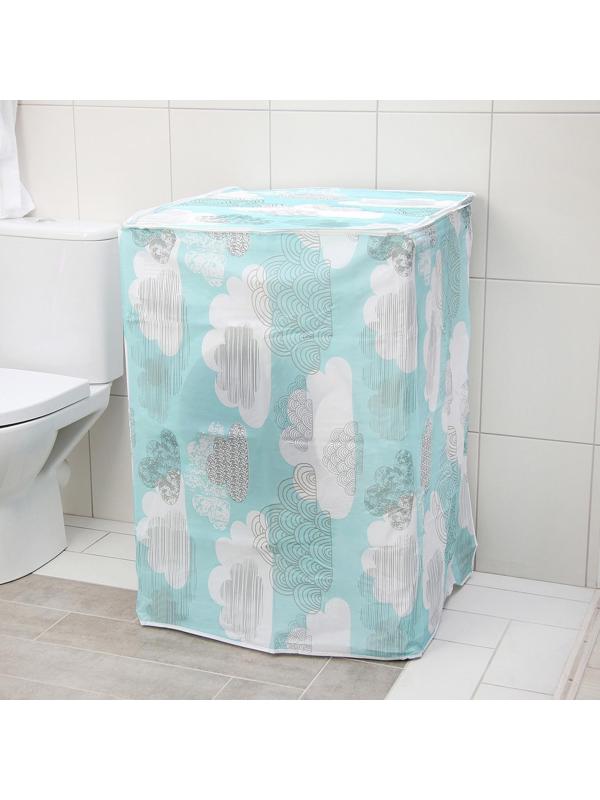 Чехол для стиральной машины с вертикальной загрузкой Доляна, 60×55×82 см, PEVA, цвет МИКС