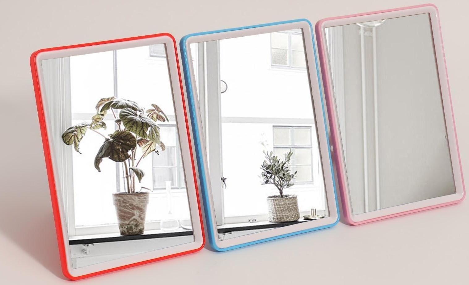 Зеркало настольное, на подставке, зеркальная поверхность 10,5 × 15,5 см, цвет МИКС