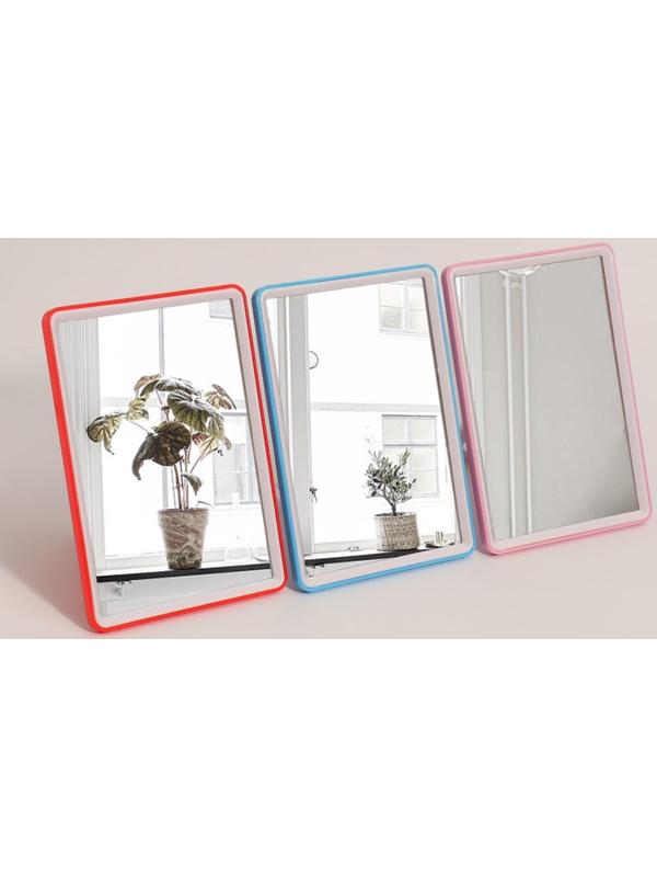 Зеркало настольное, на подставке, зеркальная поверхность 10,5 × 15,5 см, цвет МИКС