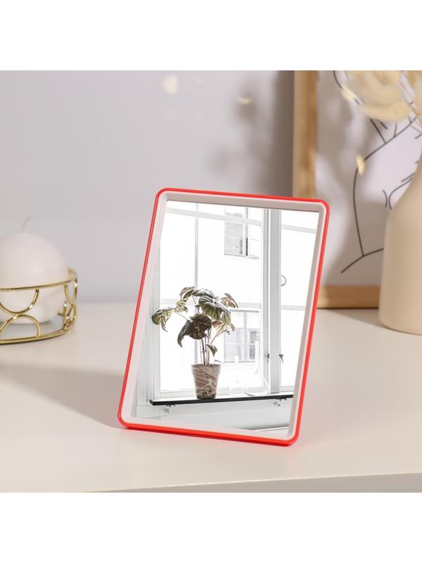 Зеркало настольное, на подставке, зеркальная поверхность 10,5 × 15,5 см, цвет МИКС