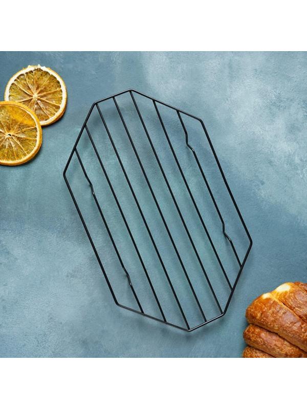 Решётка для глазирования и остывания кондитерских изделий KONFINETTA «Октаэдр», 25×15×1,8 см, цвет чёрный