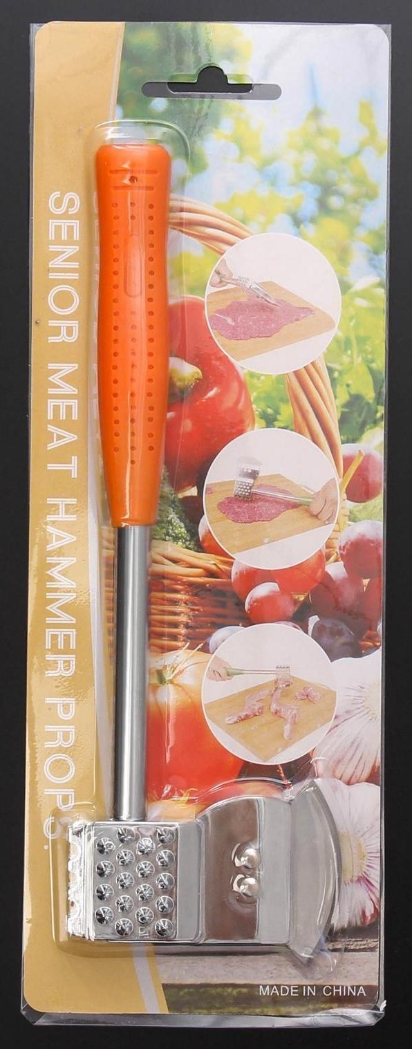 Молоток-топорик с прорезиненной ручкой для отбивки мяса, цвет МИКС