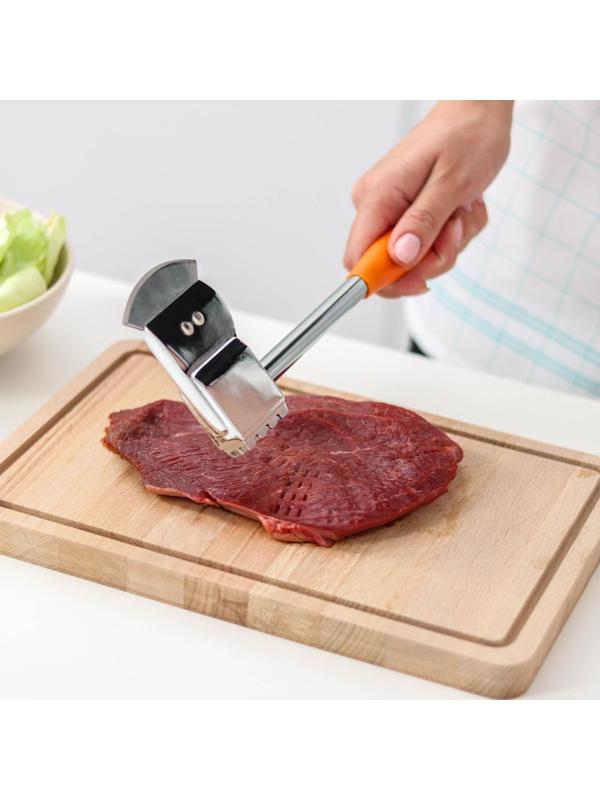 Молоток-топорик с прорезиненной ручкой для отбивки мяса, цвет МИКС