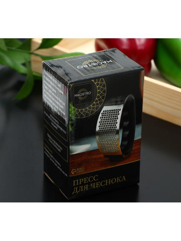 Пресс для чеснока Magistro «Велес», 11×7×5 см, цвет чёрный