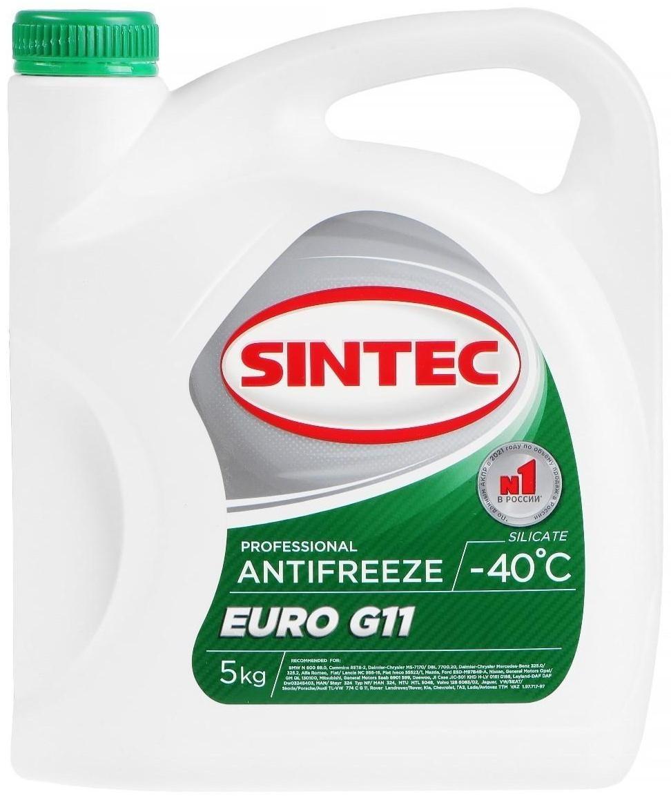 Антифриз Sintec Euro, зеленый G-11, 5 л
