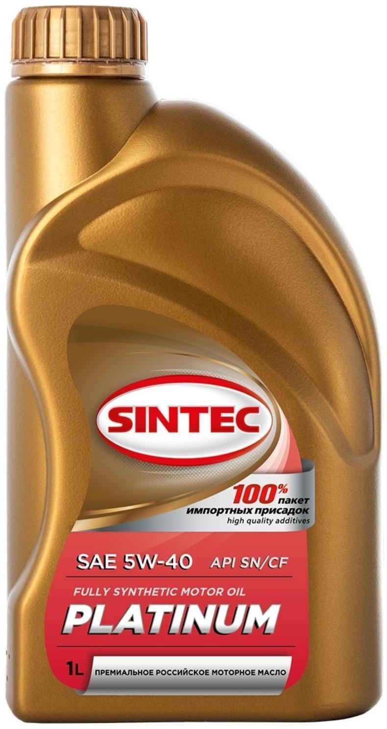 Масло моторное Sintec Platinum 5W-40, SN/CF, синтетическое, 801940, 1 л