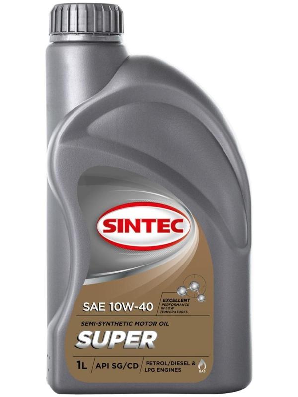 Масло моторное Sintec Super 10W-40, SG/CD п/синтетическое, 801893, 1 л