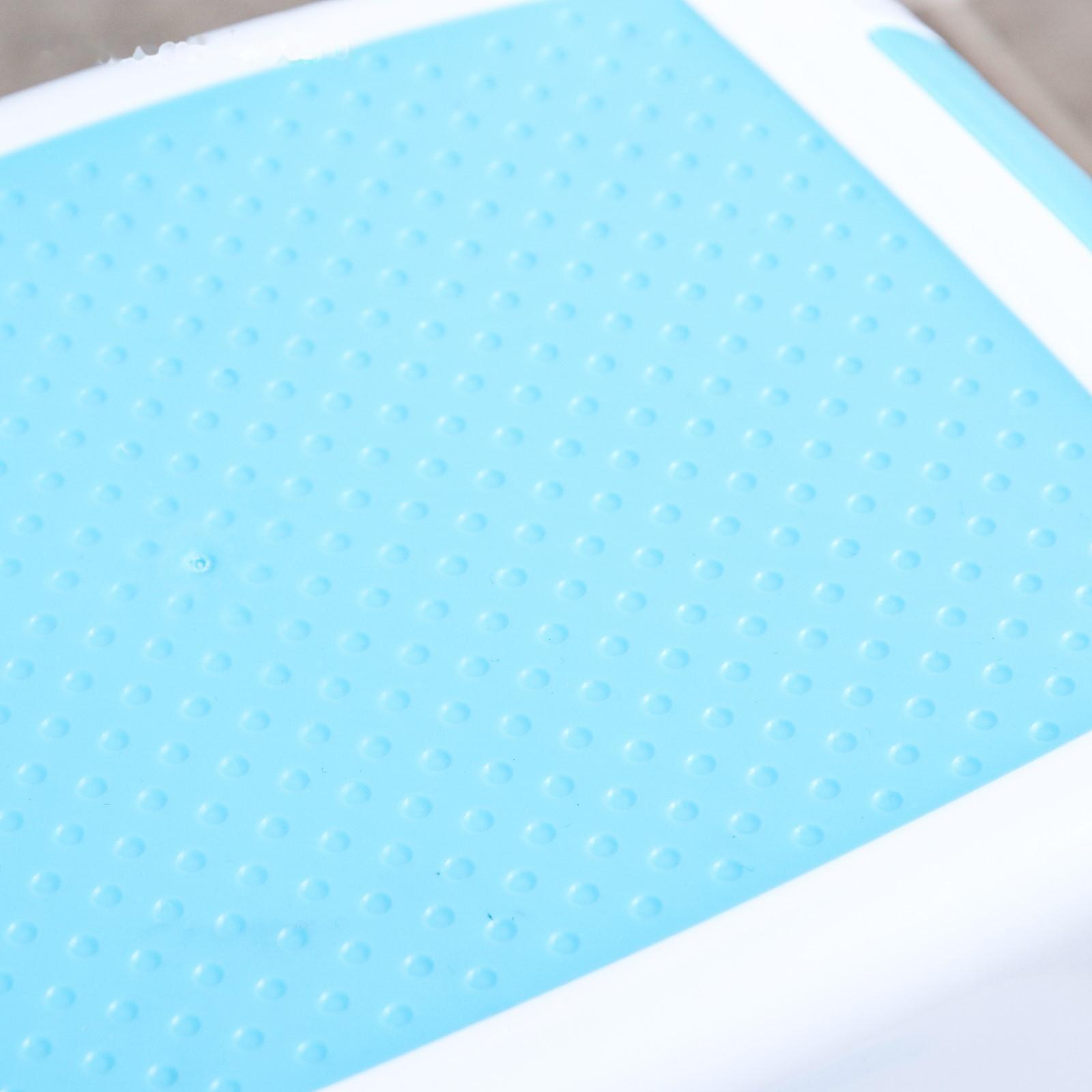 Подставка детская с прорезинеными ступеньками, цвет белый/голубой