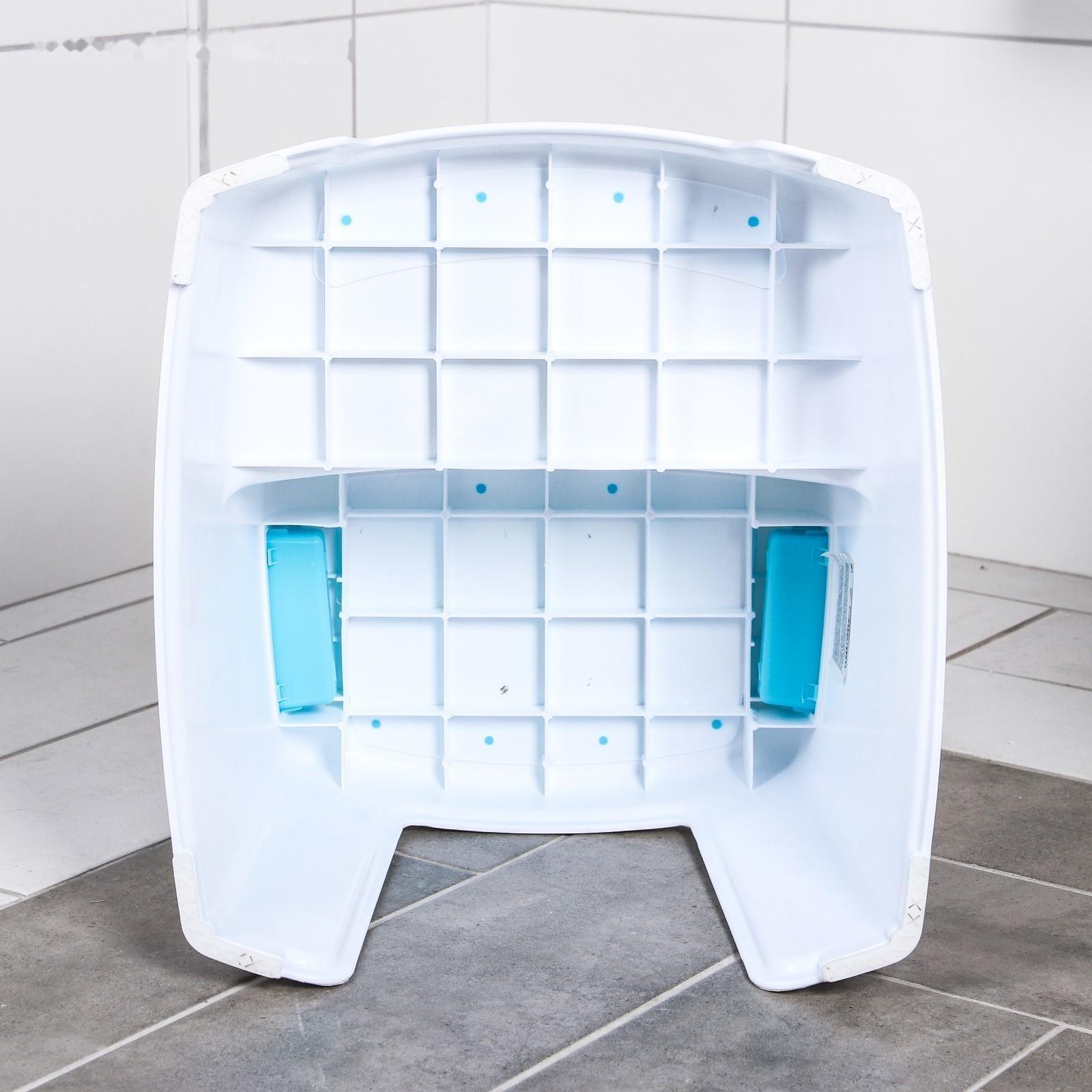 Подставка детская с прорезинеными ступеньками, цвет белый/голубой