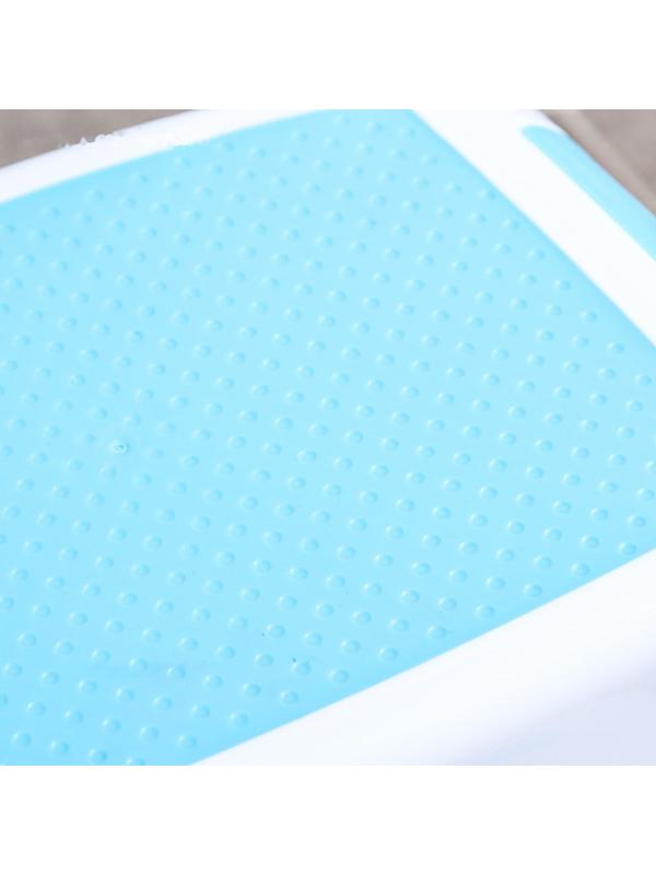 Подставка детская с прорезинеными ступеньками, цвет белый/голубой