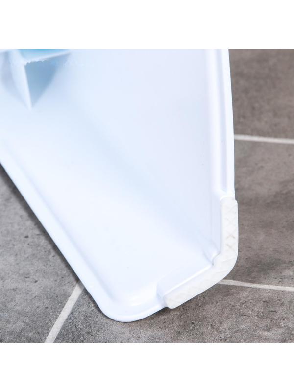 Подставка детская с прорезинеными ступеньками, цвет белый/голубой