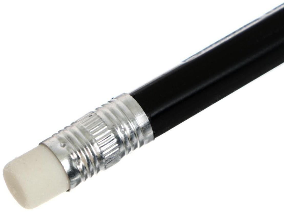 Карандаш чернографитный Н, Calligrata, с ластиком, пластиковый, микс