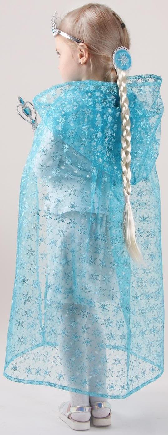 Карнавальный набор «Элла», плащ из органзы, коса, жезл, корона, длина 80 см