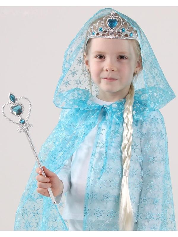 Карнавальный набор «Элла», плащ из органзы, коса, жезл, корона, длина 80 см
