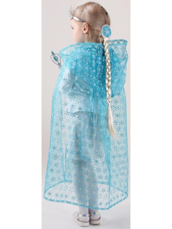 Карнавальный набор «Элла», плащ из органзы, коса, жезл, корона, длина 80 см