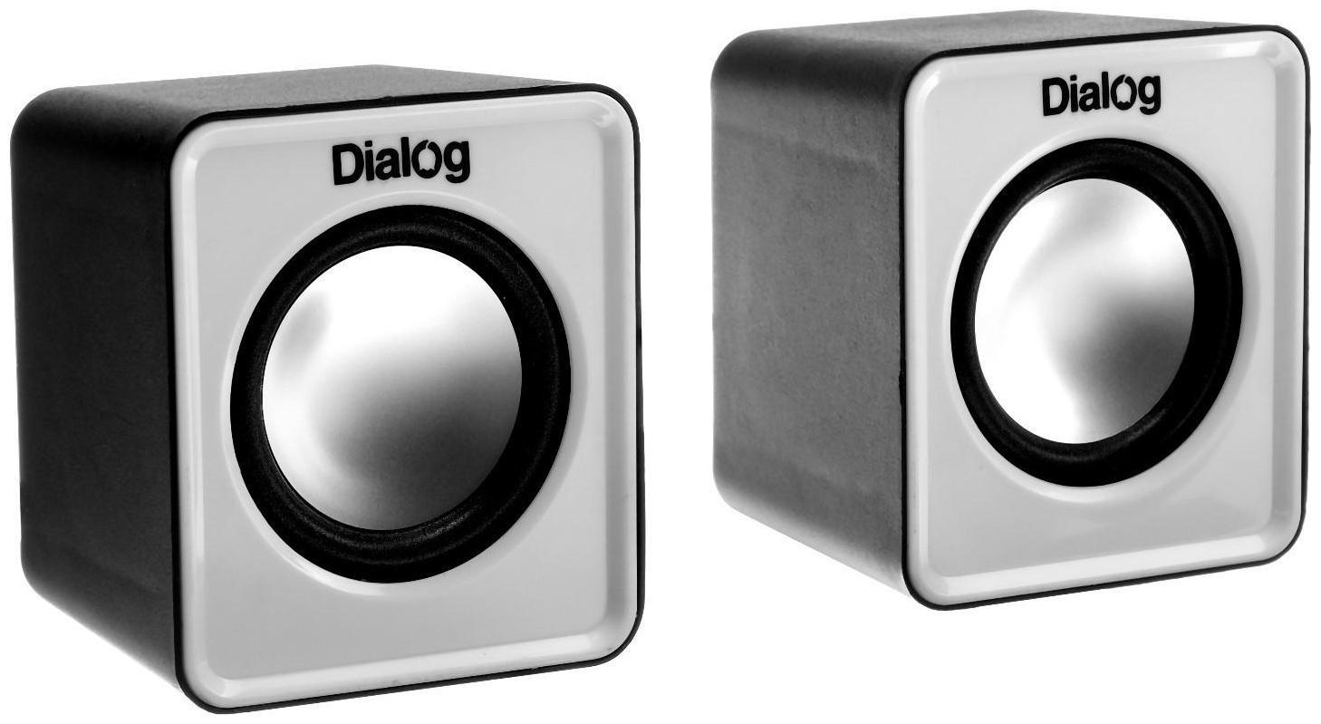Компьютерные колонки 2.0 Dialog Colibri AC-02UР, 2х3Вт, USB, черно-белые