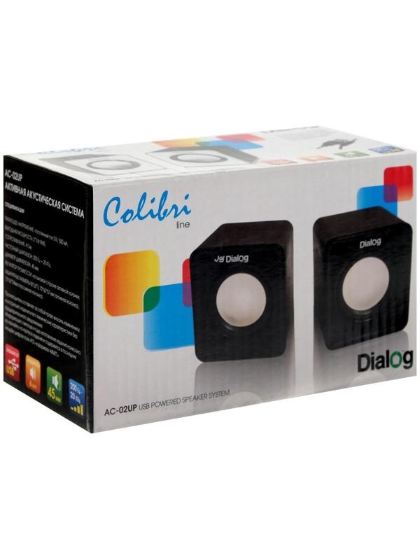 Компьютерные колонки 2.0 Dialog Colibri AC-02UР, 2х3Вт, USB, черно-белые