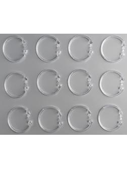 Набор крючков для штор, d=5,5 см, 12 шт, прозрачные
