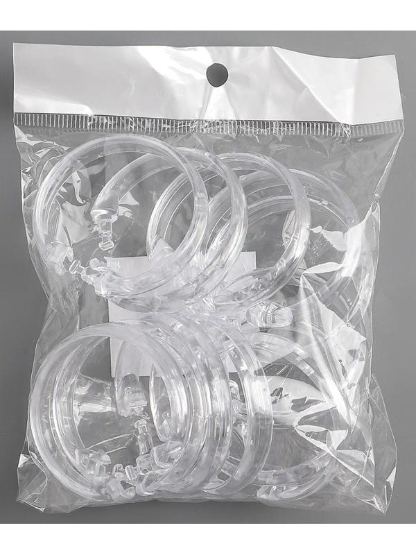 Набор крючков для штор, d=5,5 см, 12 шт, прозрачные