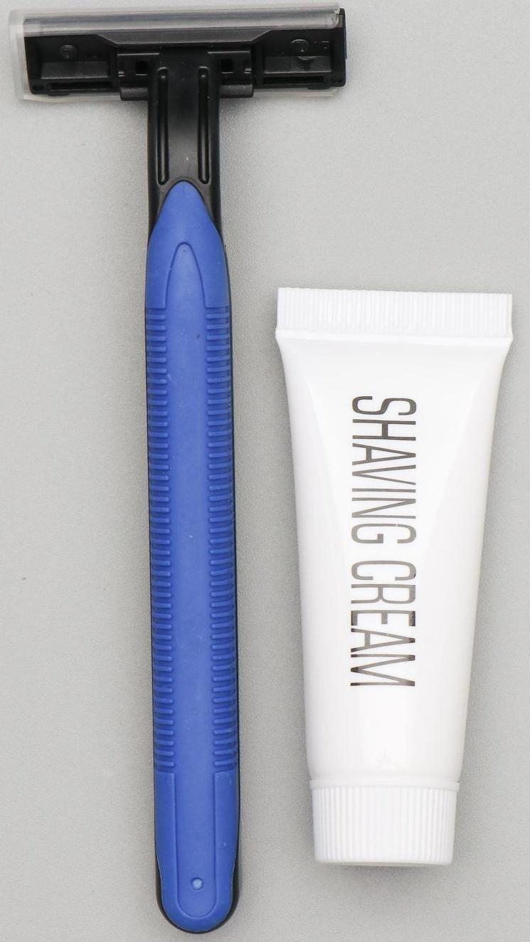 Бритва Экстра с двумя нержавеющими лезвиямии увлажняющей полоской, крем для бритья10 гр.