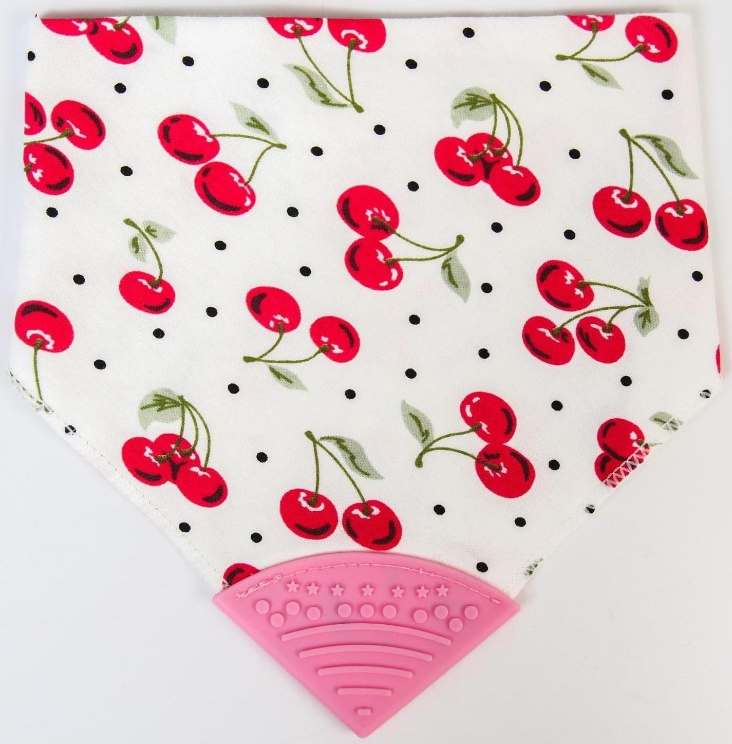 Нагрудник-бандана/слюнявчик для кормления непромокаемый с прорезывателем на кнопке, цвет розовый, МИКС