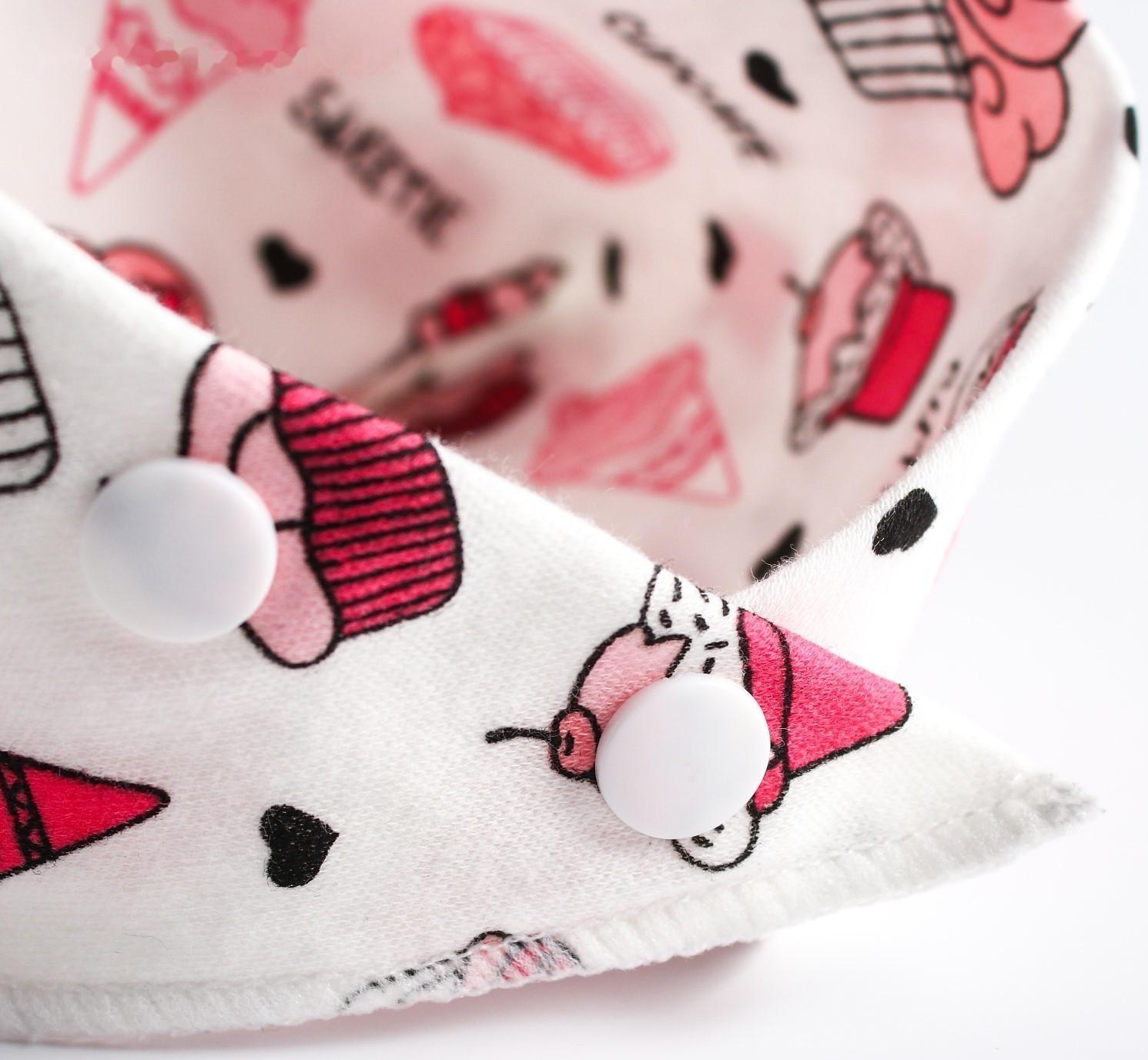 Нагрудник-бандана/слюнявчик для кормления непромокаемый с прорезывателем на кнопке, цвет розовый, МИКС