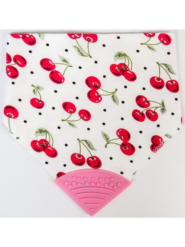 Нагрудник-бандана/слюнявчик для кормления непромокаемый с прорезывателем на кнопке, цвет розовый, МИКС