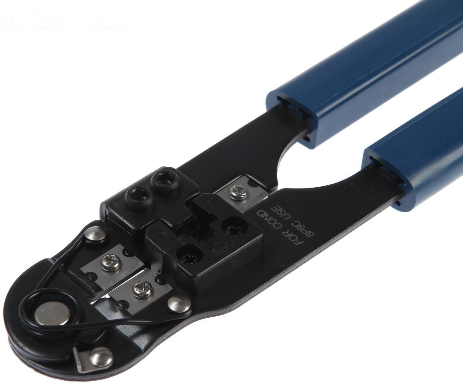 Кримпер ТУНДРА, для обжима компьютерных клемм RJ-45 8P, горизонтальный обжим