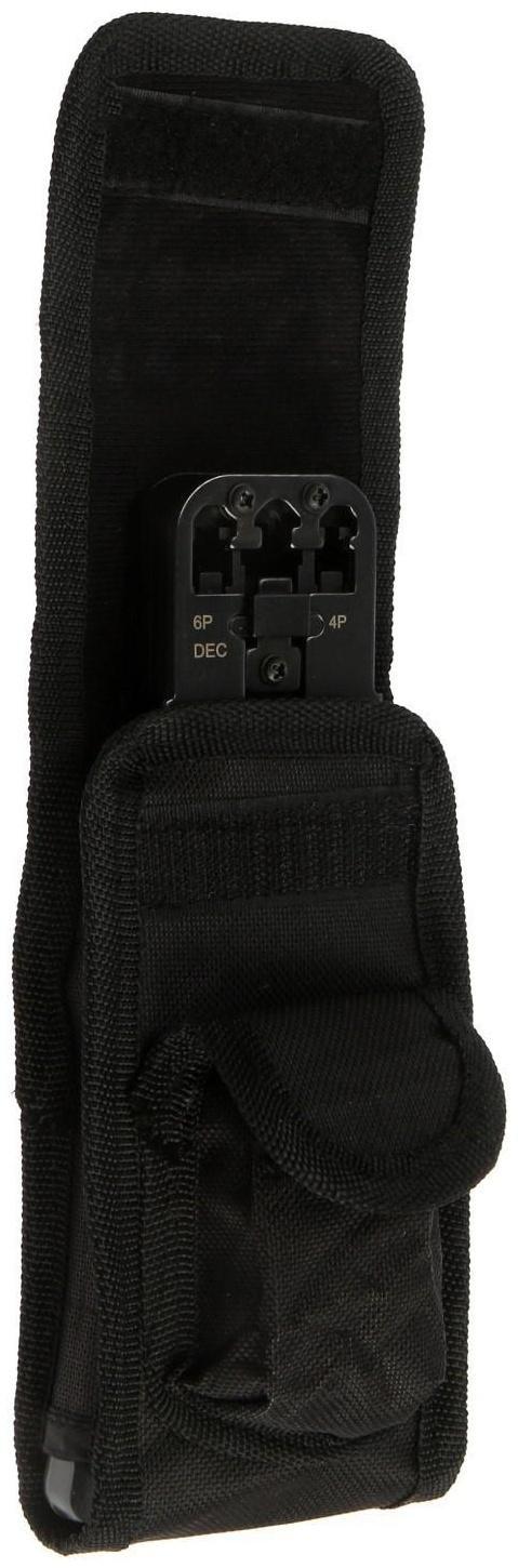 Кримпер-тестер ТУНДРА, с тестером кабеля, RJ-45 8P, RJ-12 6P, RJ-11 4P, вертикальный обжим