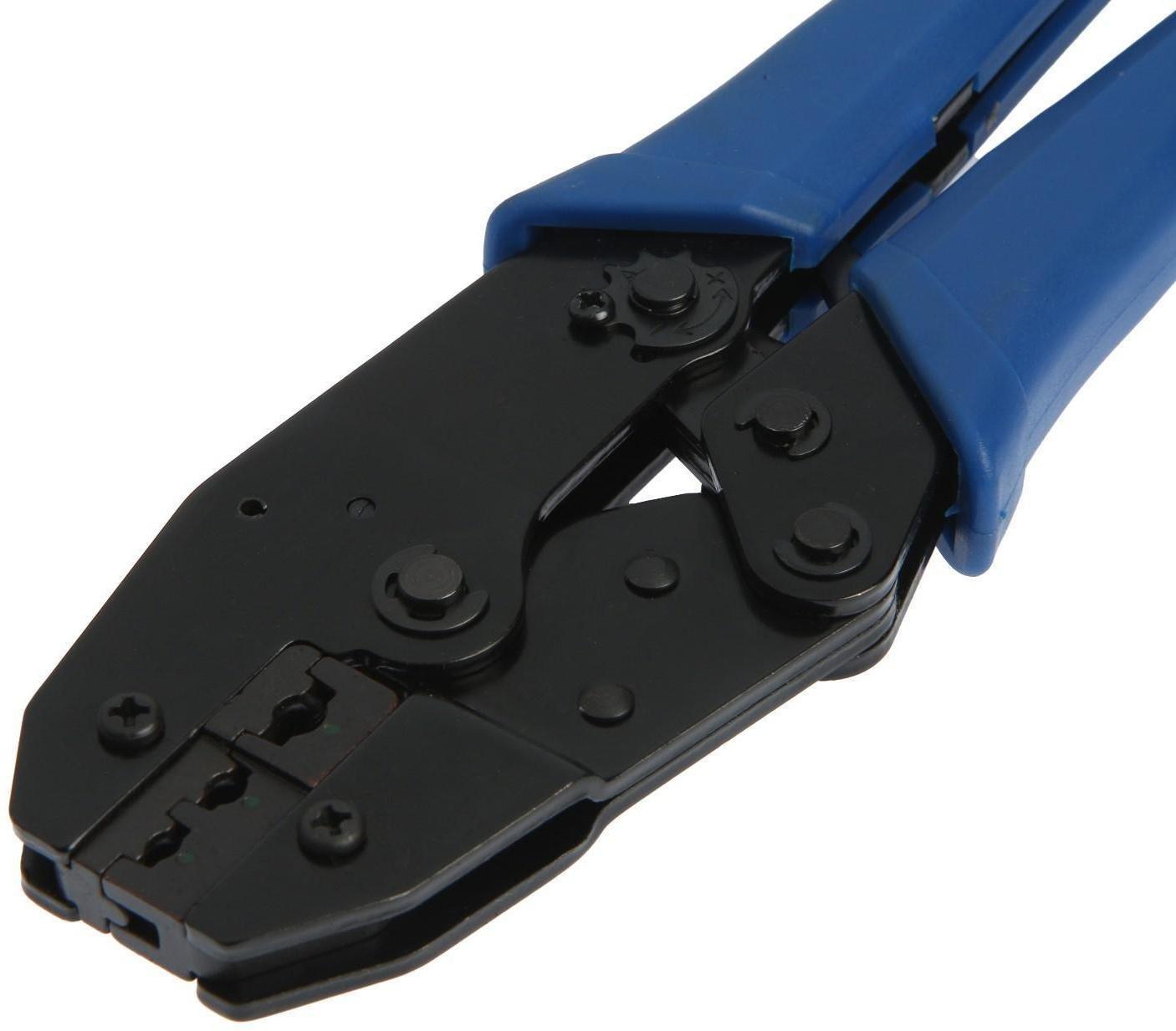 Пресс-клещи в сумке ТУНДРА, 5 матриц + отвертка, для опрессовки наконечников проводов