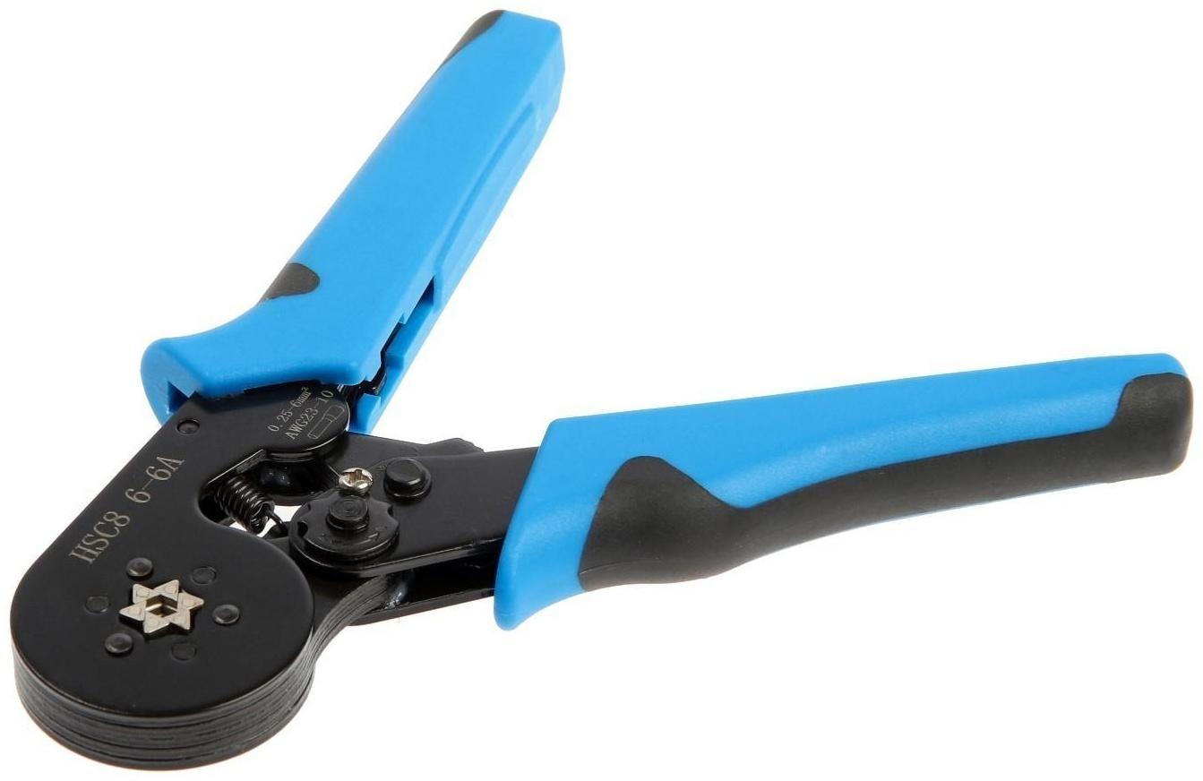 Пресс-клещи ТУНДРА, для опрессовки втулочных наконечников электропроводов 0.25-6 мм2