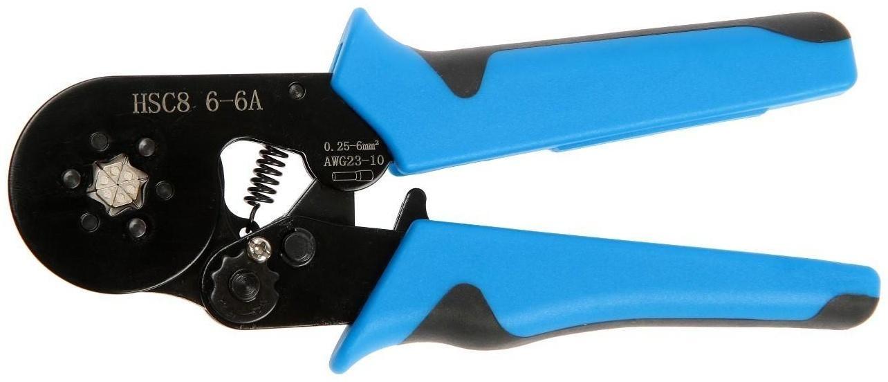 Пресс-клещи ТУНДРА, для опрессовки втулочных наконечников электропроводов 0.25-6 мм2